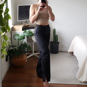 NWT Black Split Hem Jeans